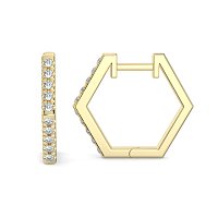 Earring Huggies with Natural Diamonds 0.18cts Total Weight