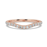Dalia Split Curve Wedding Ring with Natural Diamonds 0.28ct Total Weight