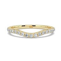 Dalia Split Curve Wedding Ring with Natural Diamonds 0.28ct Total Weight