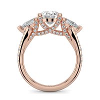 Dalia Three Stones with Diamonds on Split Band