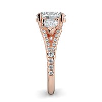 Dalia Three Stones with Diamonds on Split Band