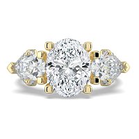 Dalia Three Stones with Diamonds on Split Band