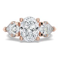 Dalia Three Stones with Diamonds on Split Band