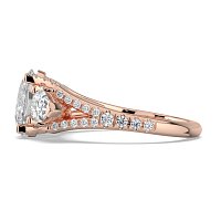 Dalia Three Stones with Diamonds on Split Band