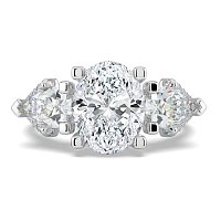 Dalia Three Stones with Diamonds on Split Band