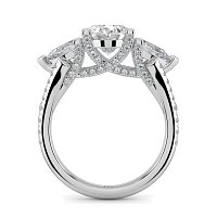 Dalia Three Stones with Diamonds on Split Band
