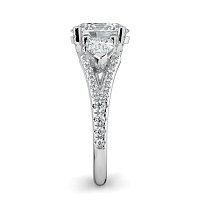 Dalia Three Stones with Diamonds on Split Band