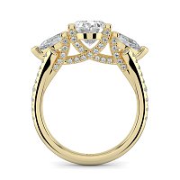 Dalia Three Stones with Diamonds on Split Band