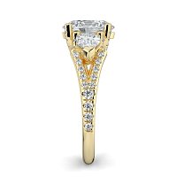 Dalia Three Stones with Diamonds on Split Band