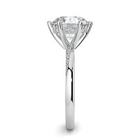 Ariel 6 Claws with half Swirled Diamonds on Band