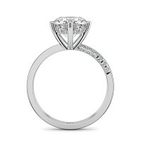 Ariel 6 Claws with half Swirled Diamonds on Band