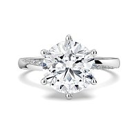 Ariel 6 Claws with half Swirled Diamonds on Band