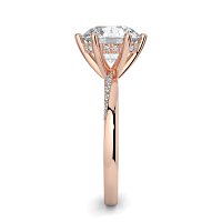 Ariel 6 Claws with half Swirled Diamonds on Band
