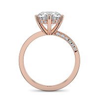 Ariel 6 Claws with half Swirled Diamonds on Band