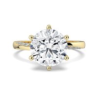 Ariel 6 Claws with half Swirled Diamonds on Band