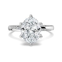 Ariel 6 Claws with half Swirled Diamonds on Band