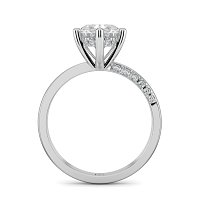 Ariel 6 Claws with half Swirled Diamonds on Band