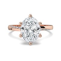 Ariel 6 Claws with half Swirled Diamonds on Band