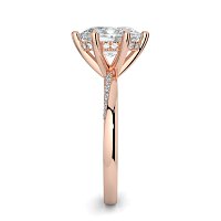 Ariel 6 Claws with half Swirled Diamonds on Band