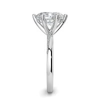 Ariel 6 Claws with half Swirled Diamonds on Band