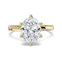 Ariel 6 Claws with half Swirled Diamonds on Band