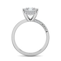 Ariel 4 Claws with half Swirled Diamonds on Band