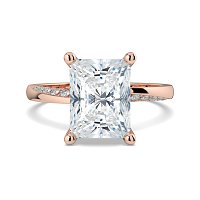 Ariel 4 Claws with half Swirled Diamonds on Band