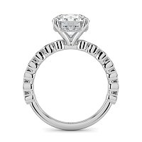 Cara 4 Claws with Oval and Round Diamonds on Band
