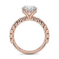 Cara 4 Claws with Oval and Round Diamonds on Band