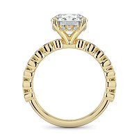 Cara 4 Claws with Oval and Round Diamonds on Band