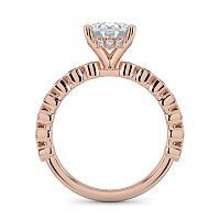 Cara 4 Claws with Oval and Round Diamonds on Band
