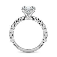 Cara 4 Claws with Oval and Round Diamonds on Band