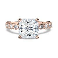 Cara 4 Claws with Oval and Round Diamonds on Band