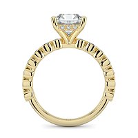 Cara 4 Claws with Oval and Round Diamonds on Band
