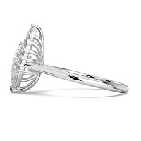 Cathedral 3 Claws with Half Halo of Round and Pear Diamonds