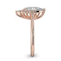 Cathedral 3 Claws with Half Halo of Round and Pear Diamonds