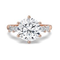 Cathedral 6 Claws with Emerald Diamonds on Band