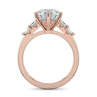 Cathedral 6 Claws with Emerald Diamonds on Band
