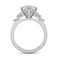 Cathedral 6 Claws with Emerald Diamonds on Band