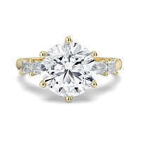 Cathedral 6 Claws with Emerald Diamonds on Band