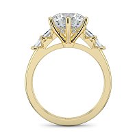 Cathedral 6 Claws with Emerald Diamonds on Band