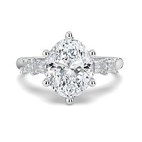 Cathedral 6 Claws with Emerald Diamonds on Band