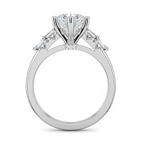 Cathedral 6 Claws with Emerald Diamonds on Band