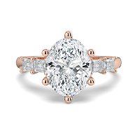 Cathedral 6 Claws with Emerald Diamonds on Band