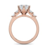 Cathedral 6 Claws with Emerald Diamonds on Band