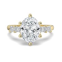 Cathedral 6 Claws with Emerald Diamonds on Band