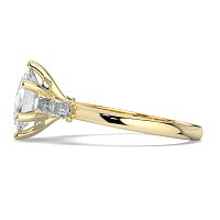 Cathedral 6 Claws with Emerald Diamonds on Band