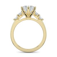 Cathedral 6 Claws with Emerald Diamonds on Band