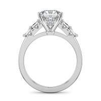 Cathedral 4 Claws with Emerald Diamonds on Band