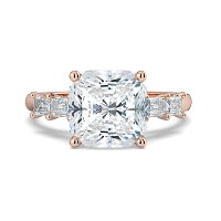 Cathedral 4 Claws with Emerald Diamonds on Band